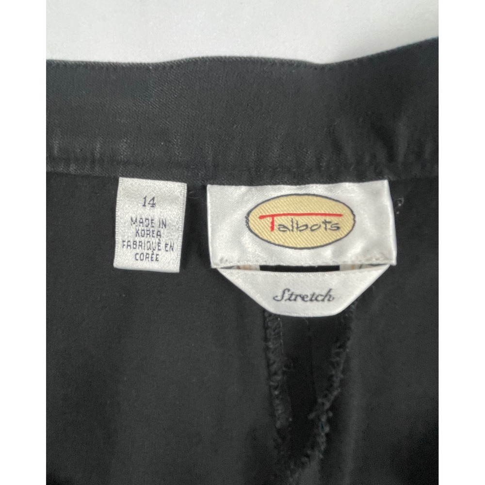 TALBOTS Black High Waisted Straight Leg Trousers with Side Buckle Detail SIZE 14 - Picture 12 of 16
